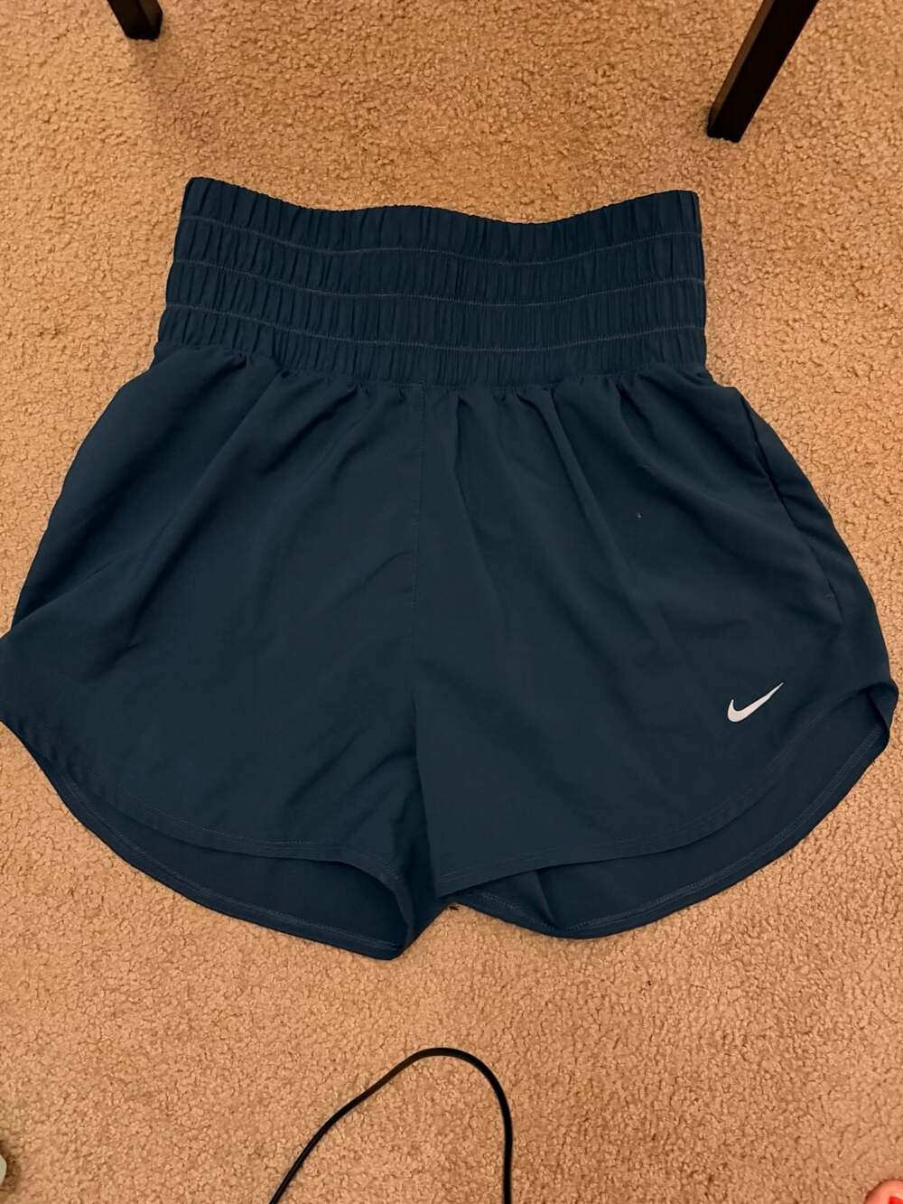 Nike One Dri-FIT Ultra High-Waisted Shorts Size S Blue Athletic Gym